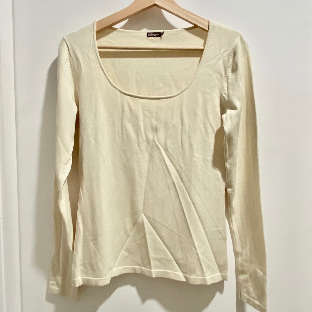 (3) Women J.McLaughlin Minimalist Quiet Luxury Knit Cotton Basic Office Top …